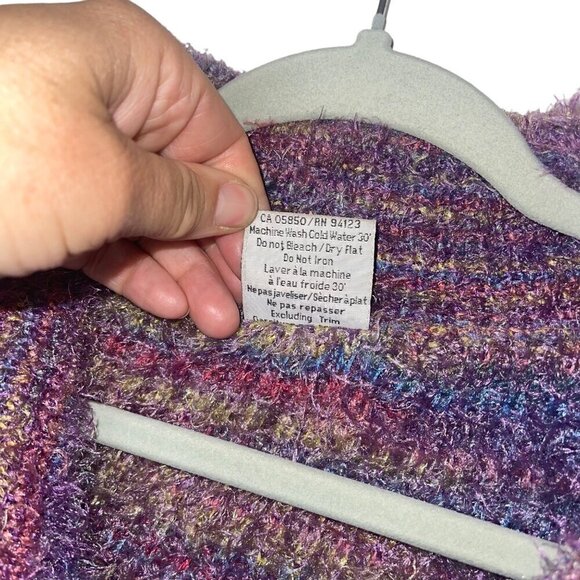 Miss B Vintage Womens Jacket Size Medium Purple Cardigan Knit Full Zip Collared - Picture 7 of 8